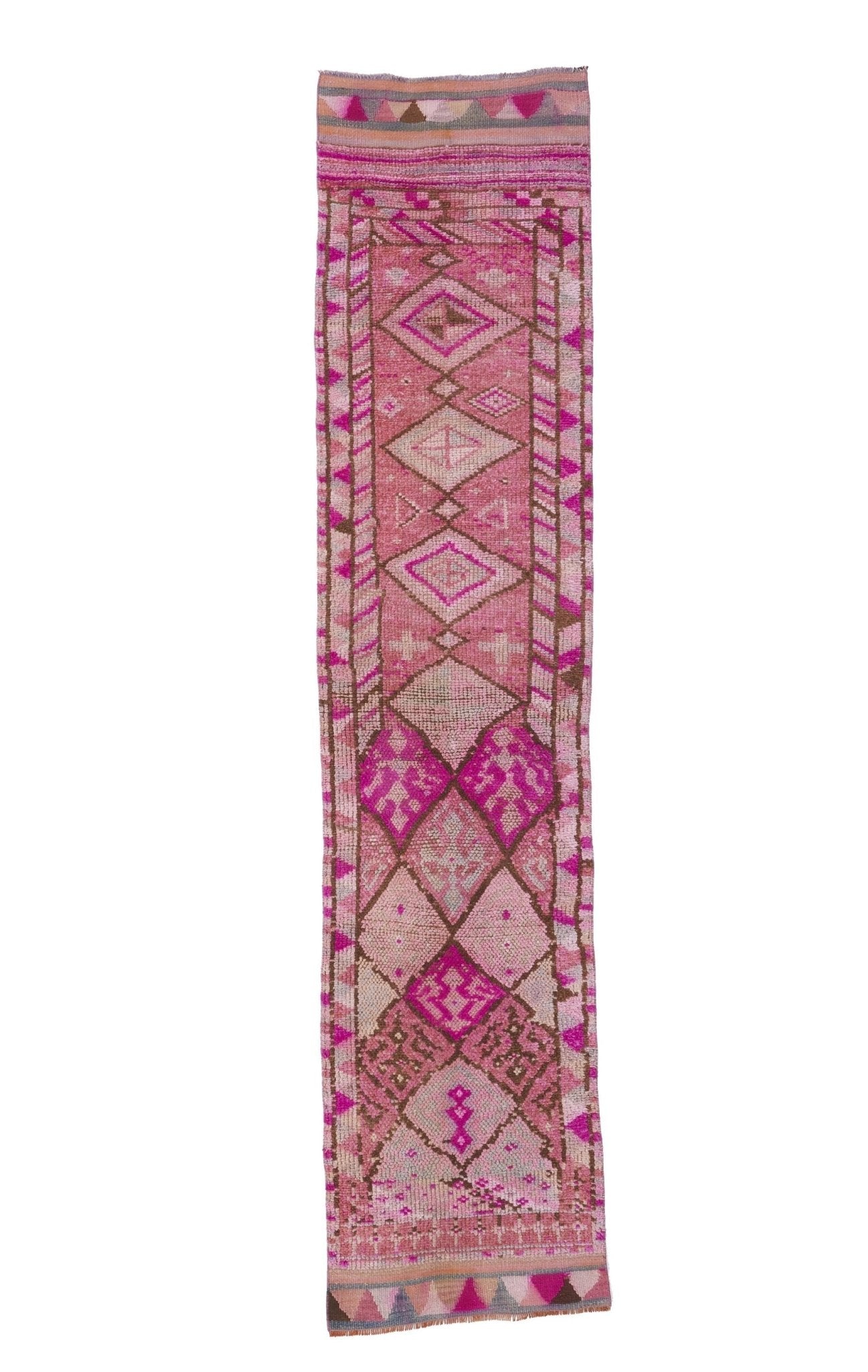 'Bubble Gum' Turkish Vintage Rug - 2'7'' x 11'8" - Canary Lane