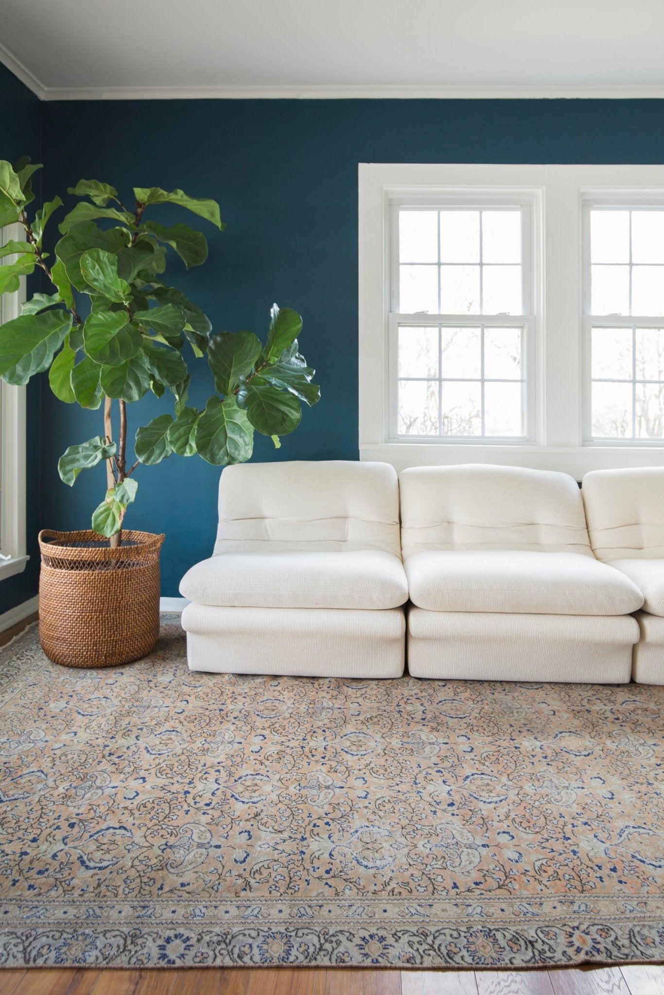 'Capricorn' Turkish Vintage Area Rug - 7'4" x 11'8" - Canary Lane