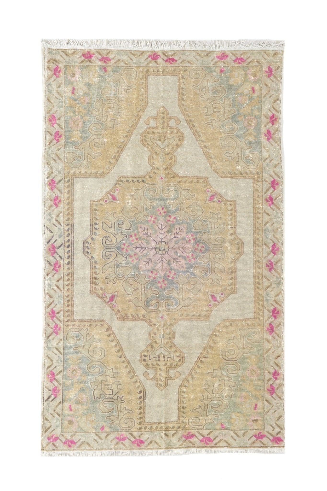 ‘Enchanted’ Vintage Turkish Oushak Rug - 4'6" x 7'9" - Canary Lane