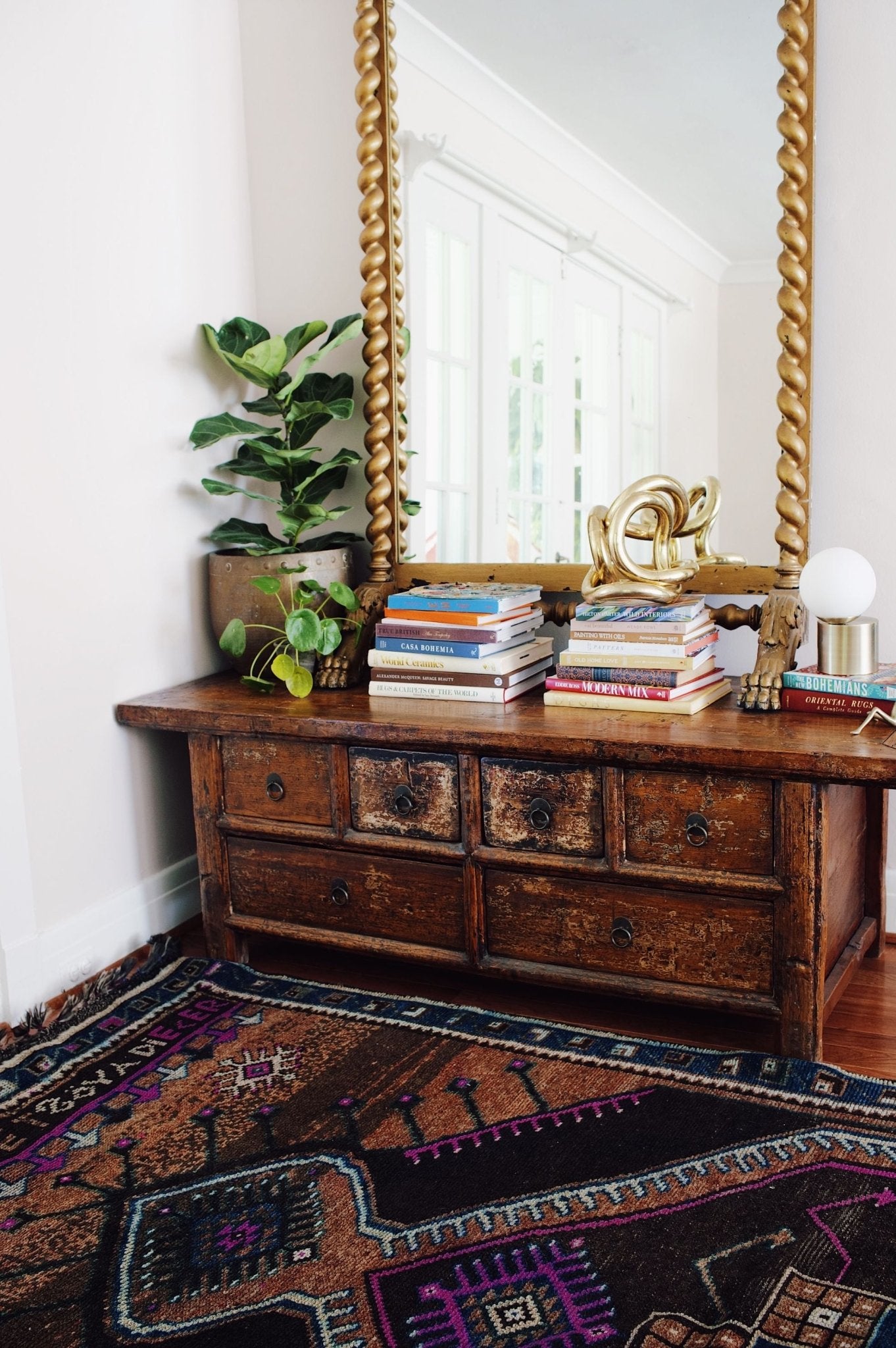 'Leo' Turkish Vintage Area Rug - 5'9" x 11'8" - Canary Lane