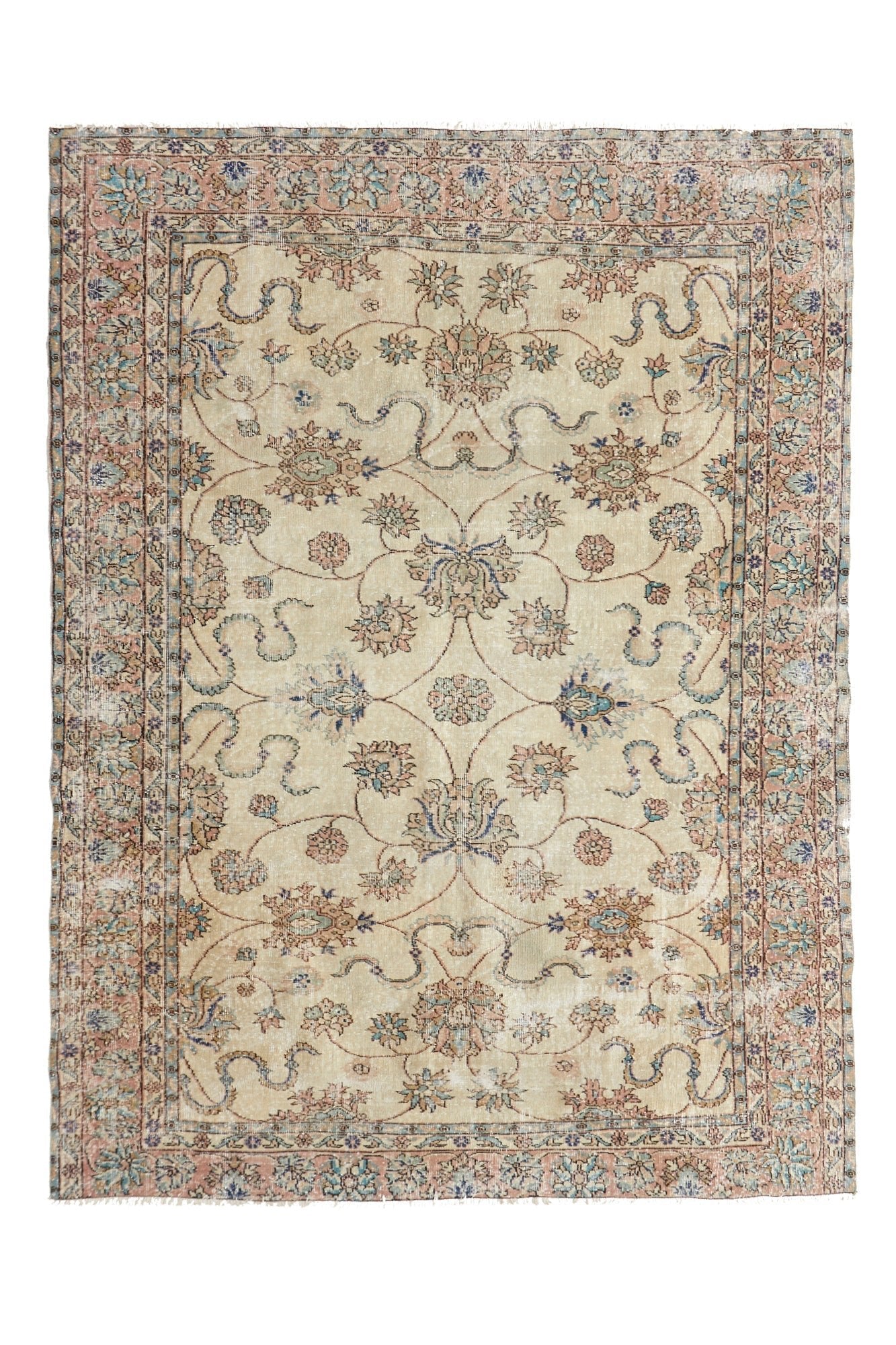 'Libra' Turkish Vintage Area Rug - 6'8" x 8'11" - Canary Lane