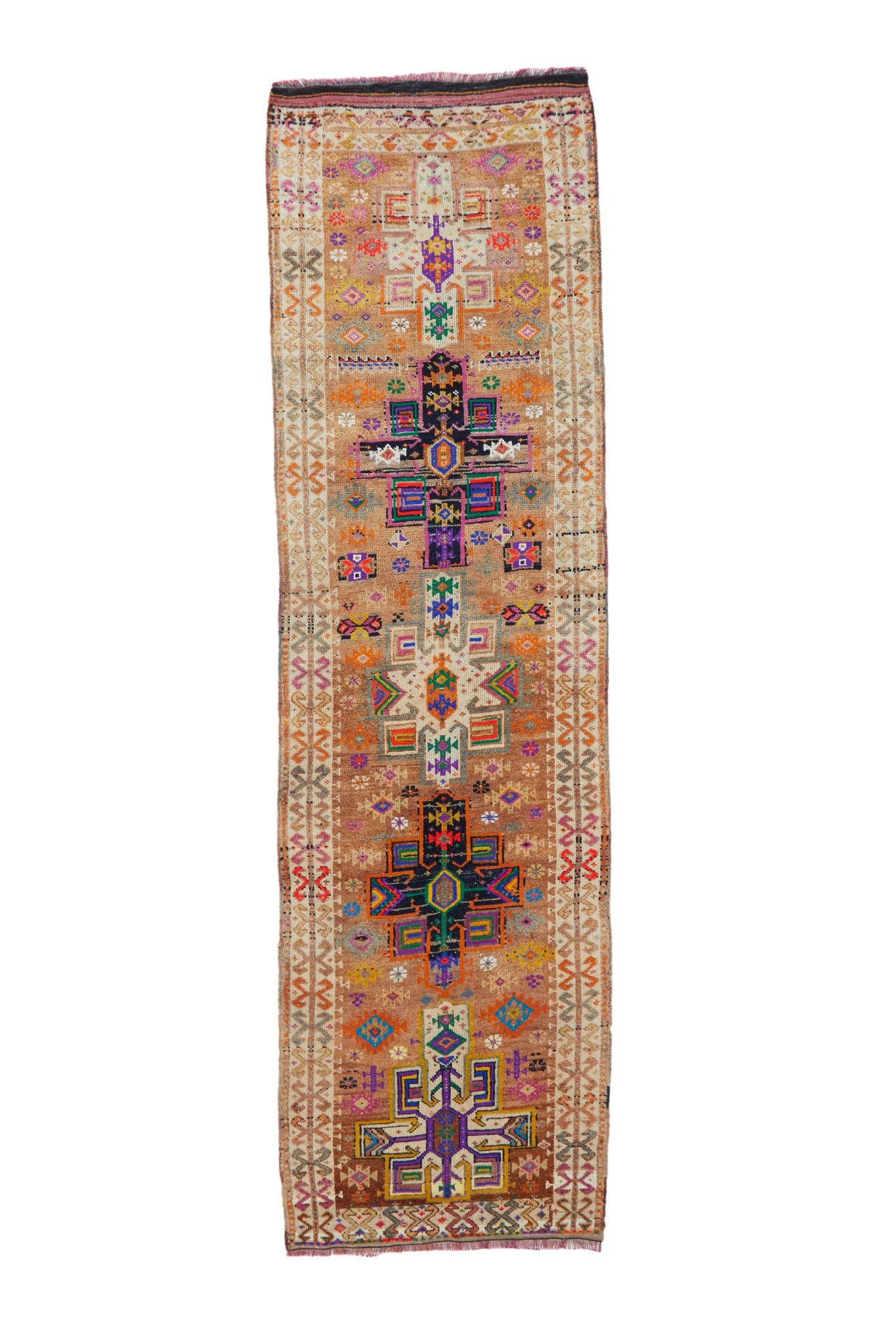 'Lottie' Vintage Turkish Runner Rug - 3'3" x 11'5" - Canary Lane