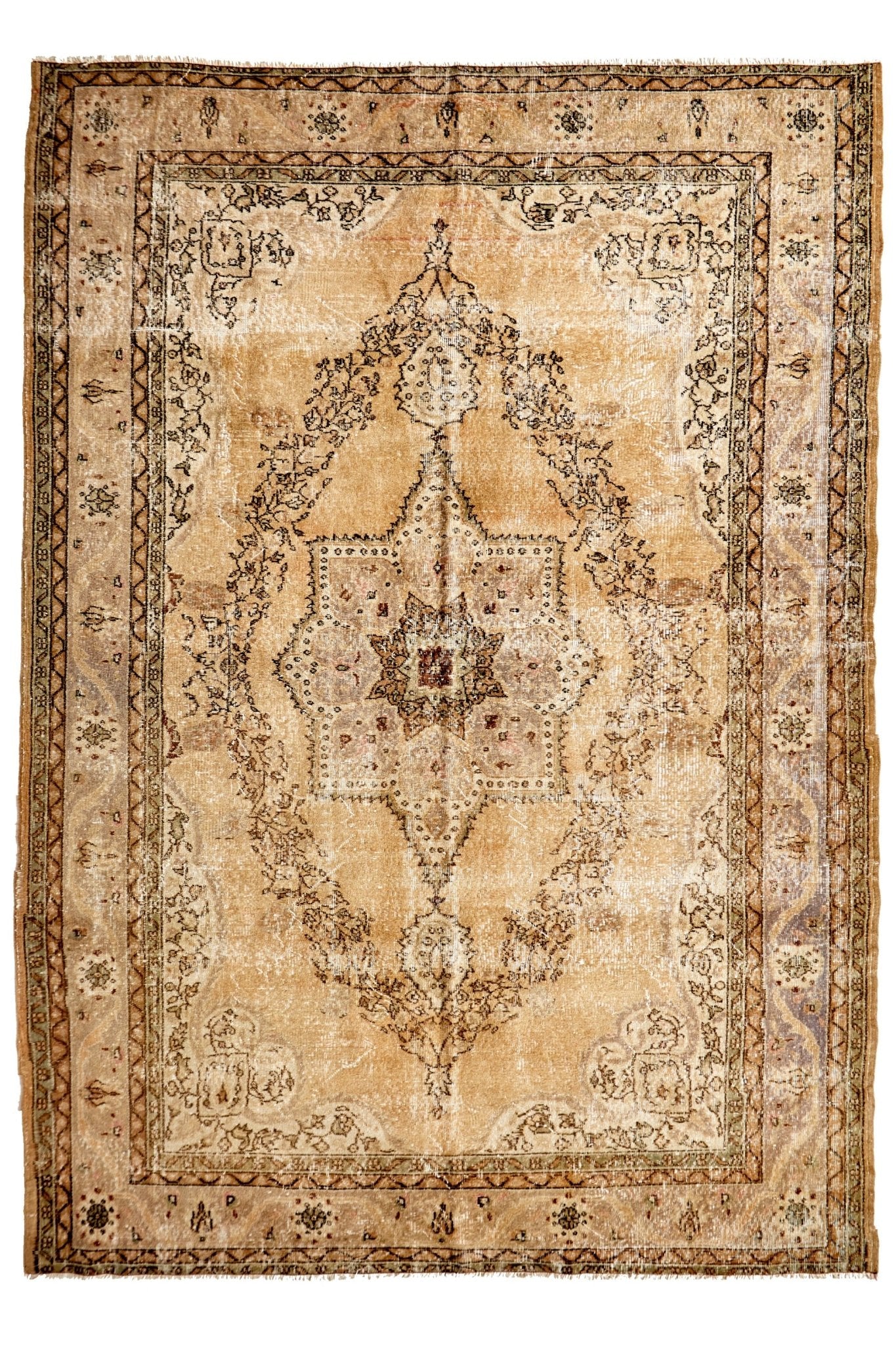 'Lotus' Vintage Persian Rug - 7'6" x 11'3" - Canary Lane