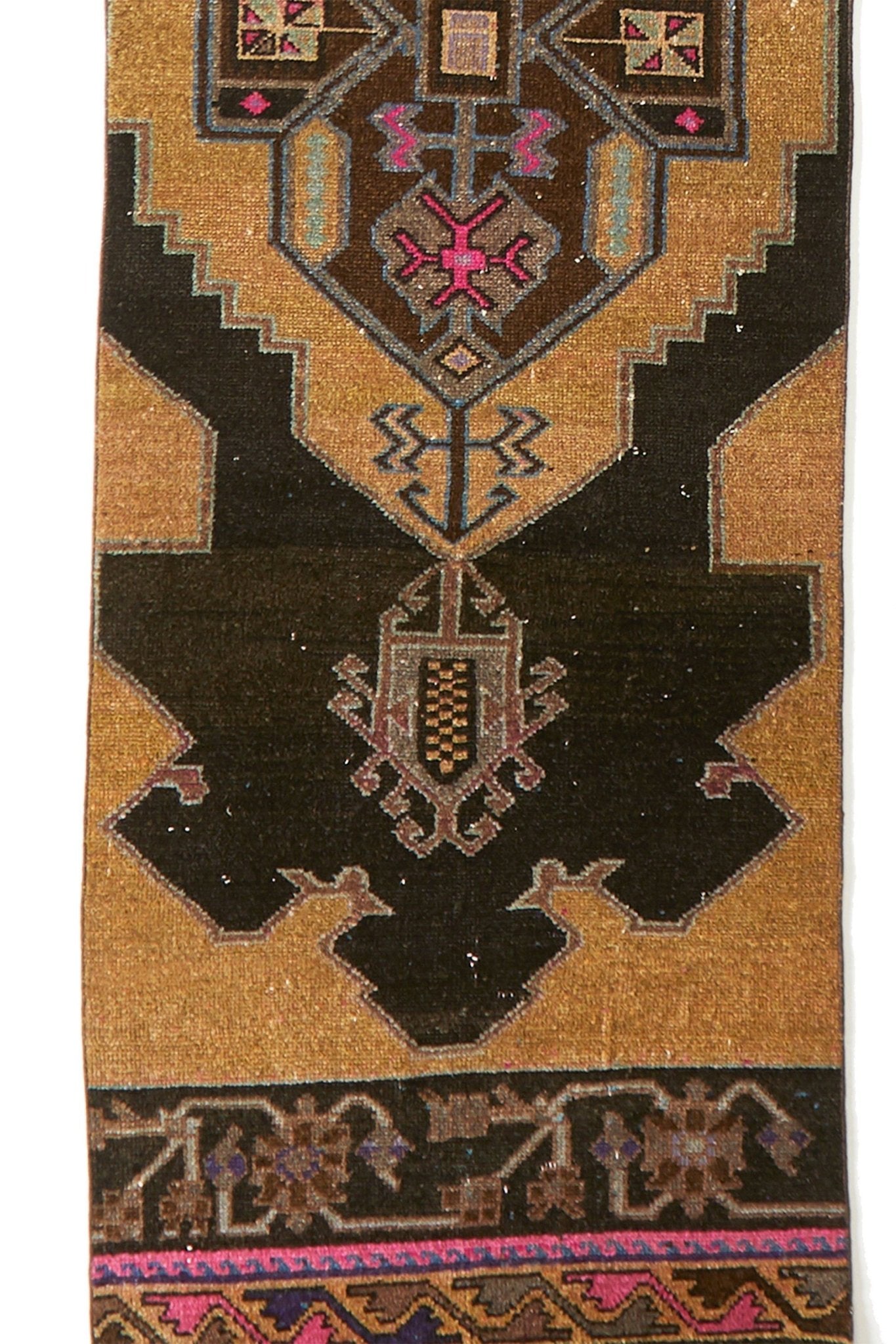 'Midnight' Turkish Vintage Long Runner - 3'1'' x 14'3'' - Canary Lane