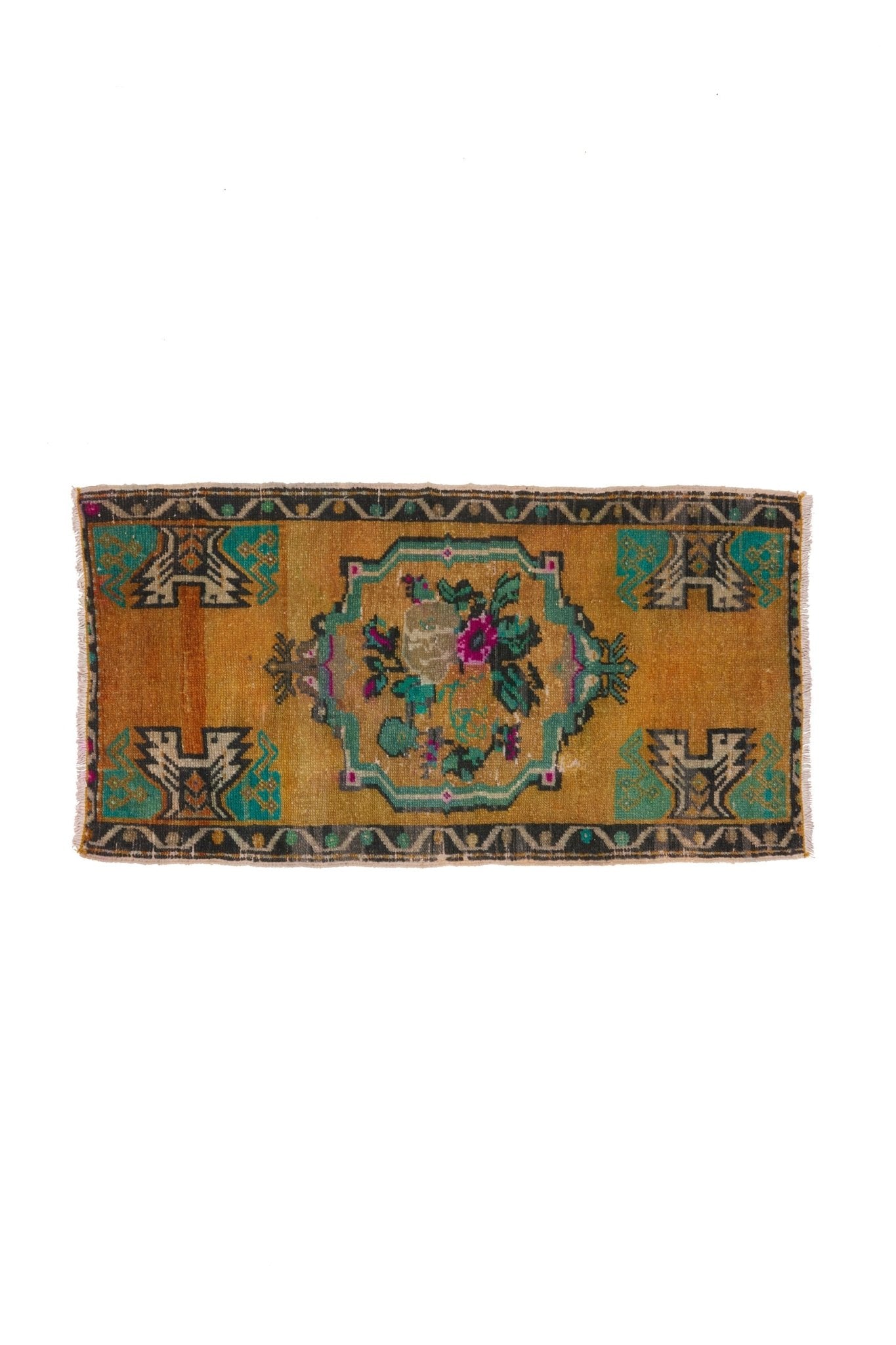 No. 1514 Mini Turkish Vintage Rug - 1'9.5" x 3'5" - Canary Lane