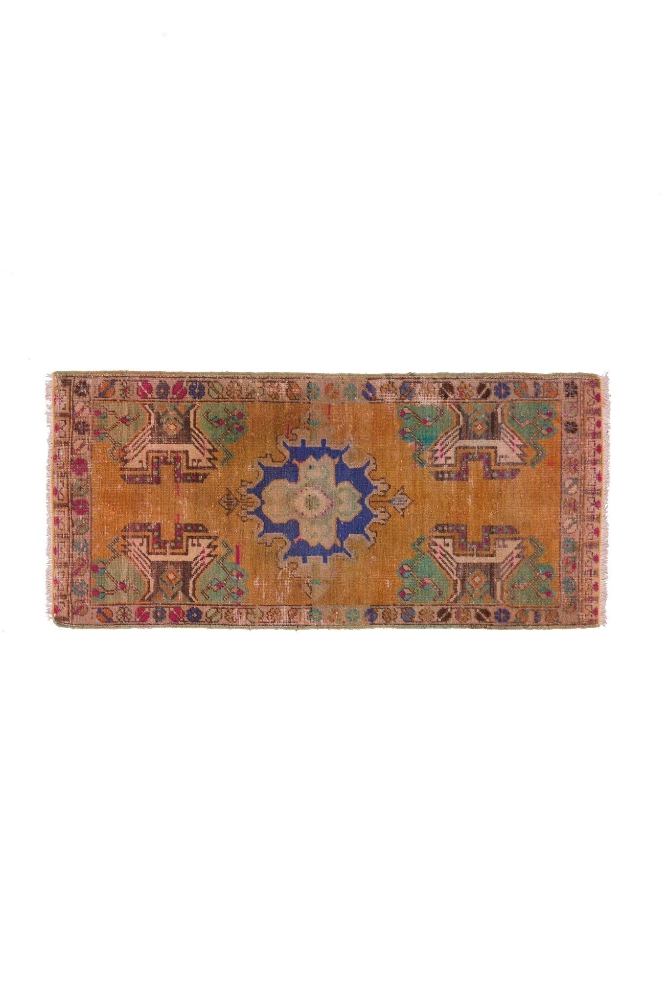No. 1527 Mini Turkish Vintage Rug - 1'8.5" x 3'8" - Canary Lane