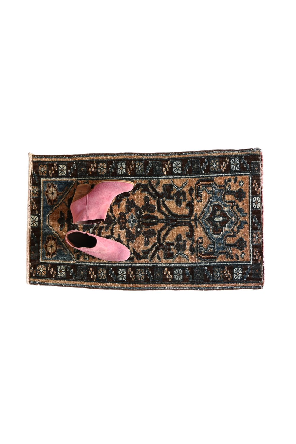 No. 1611 Mini Turkish Vintage Rug - 1'5" x 3" - Canary Lane