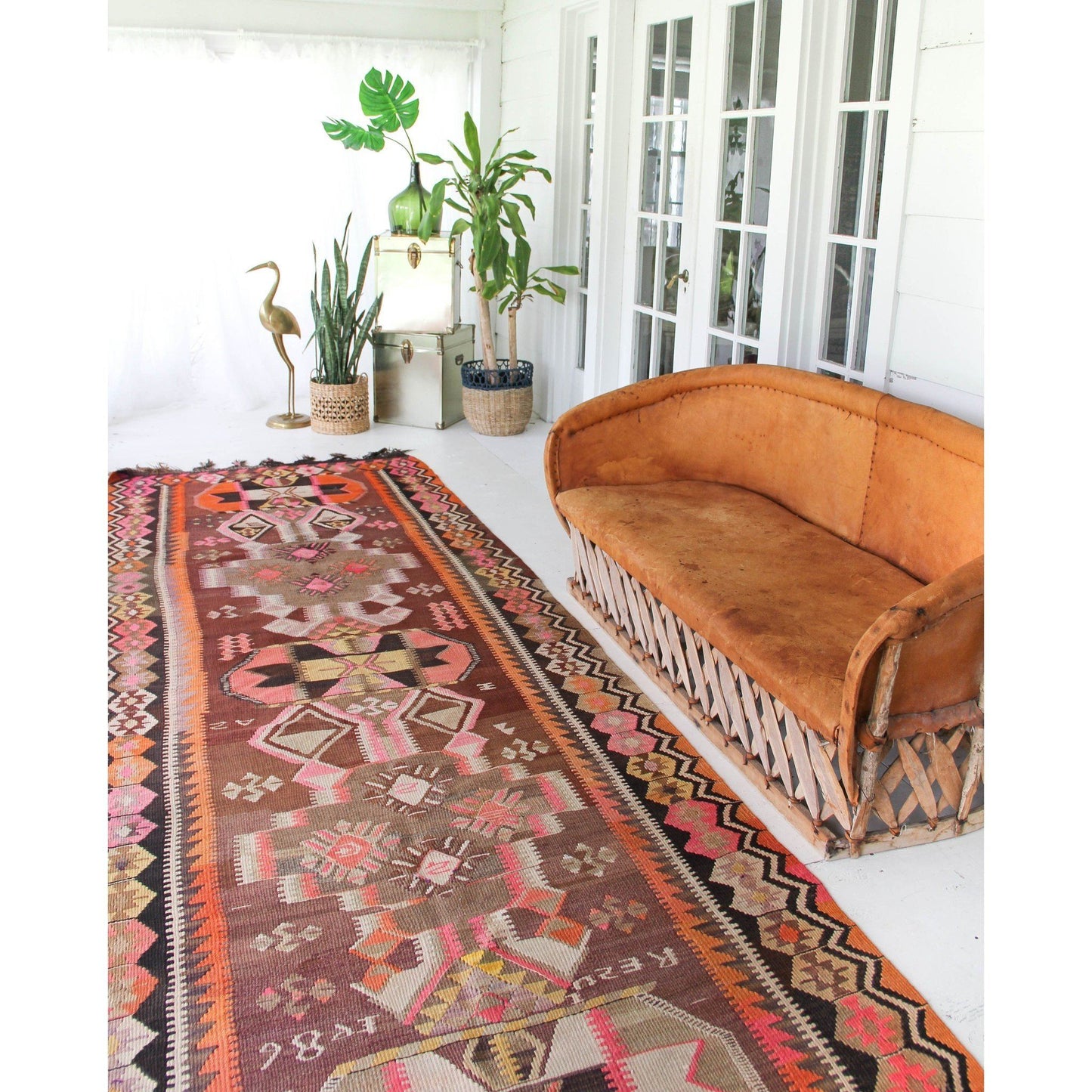 'No. 34 ' Oversized Rare Vintage Kilim Runner - 4'6" x 16'3" - Canary Lane
