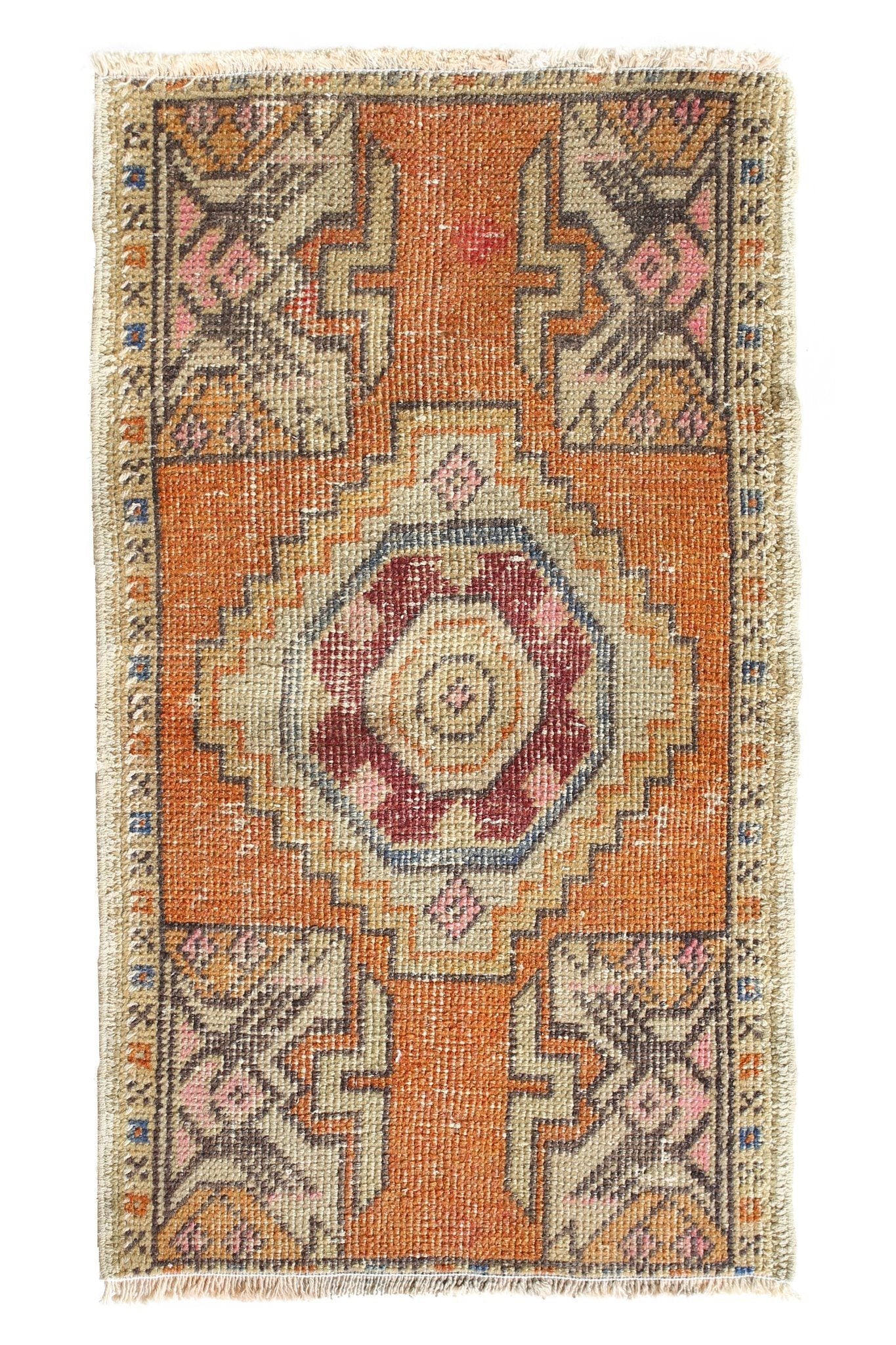 No. 381 Distressed Petite Vintage Rug - 1'8" x 2'10" - Canary Lane